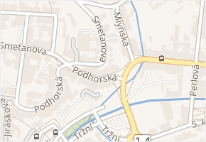 Podhorská v obci Jablonec nad Nisou - mapa ulice