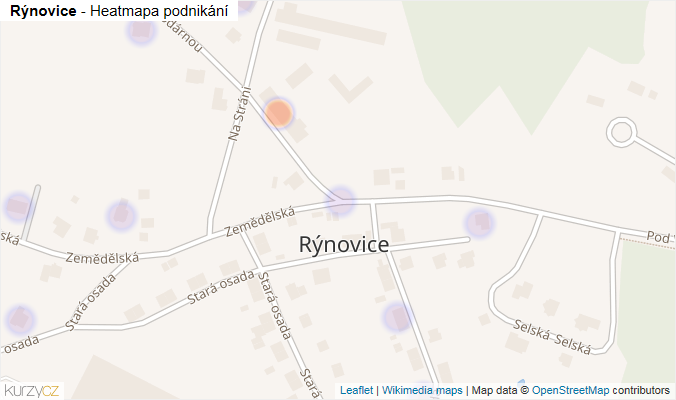 Mapa Rýnovice - Firmy v části obce.
