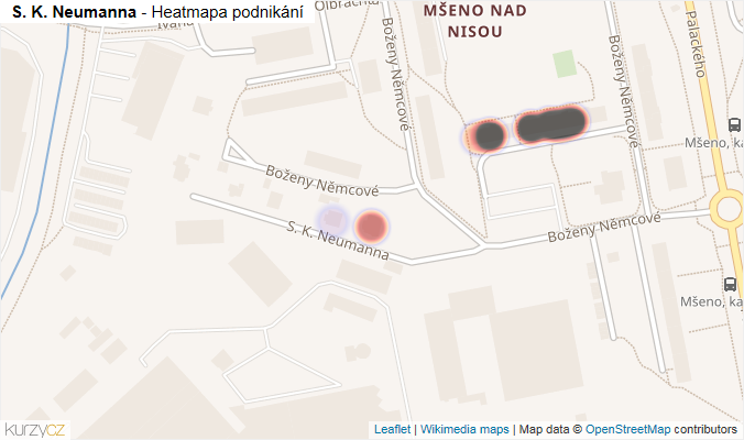 Mapa S. K. Neumanna - Firmy v ulici.
