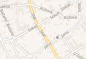 SNP v obci Jablonec nad Nisou - mapa ulice