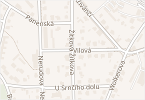Vilová v obci Jablonec nad Nisou - mapa ulice