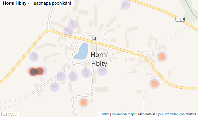 Mapa Horní Hbity - Firmy v části obce.