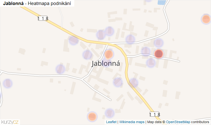 Mapa Jablonná - Firmy v části obce.
