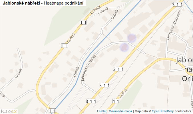 Mapa Jablonské nábřeží - Firmy v ulici.