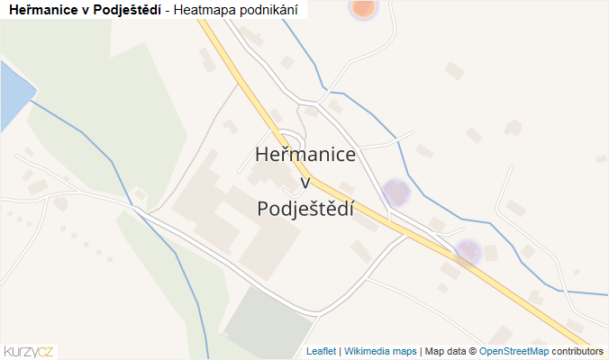 Mapa Heřmanice v Podještědí - Firmy v části obce.