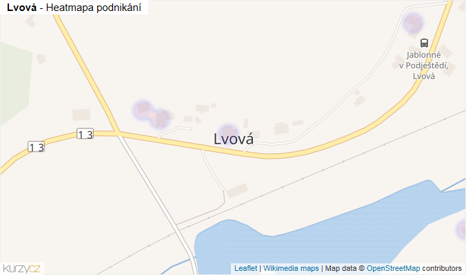 Mapa Lvová - Firmy v části obce.