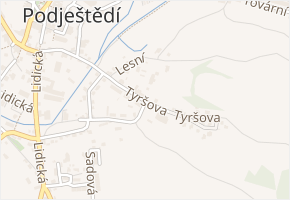 Tyršova v obci Jablonné v Podještědí - mapa ulice