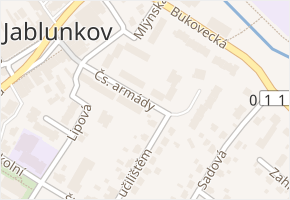 Čs. armády v obci Jablunkov - mapa ulice