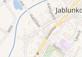 Hasičská v obci Jablunkov - mapa ulice