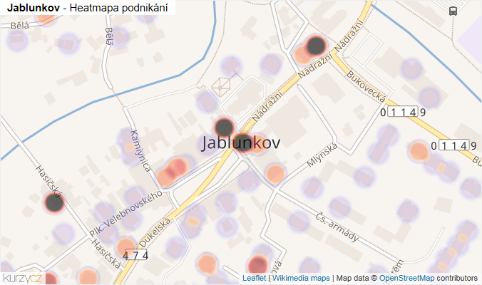 Mapa Jablunkov - Firmy v části obce.