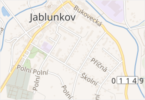 Za učilištěm v obci Jablunkov - mapa ulice