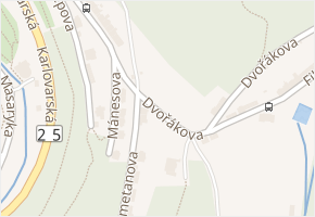 Dvořákova v obci Jáchymov - mapa ulice