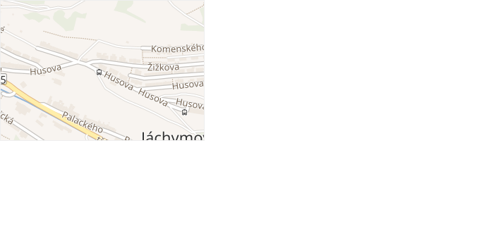 Husova v obci Jáchymov - mapa ulice