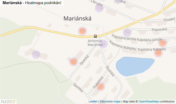 Mapa Mariánská - Firmy v části obce.