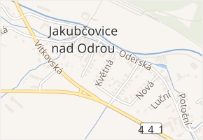 Květná v obci Jakubčovice nad Odrou - mapa ulice