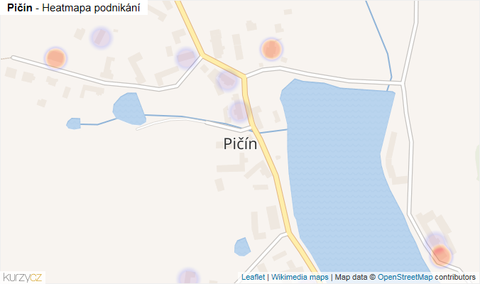 Mapa Pičín - Firmy v části obce.