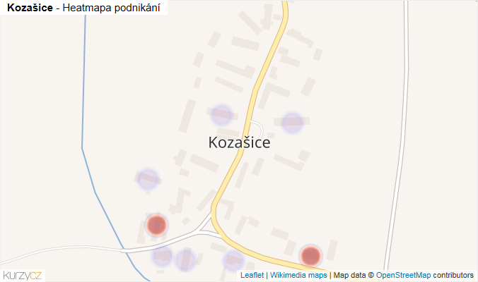 Mapa Kozašice - Firmy v části obce.