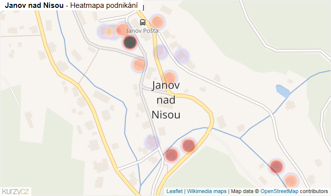 Mapa Janov nad Nisou - Firmy v části obce.