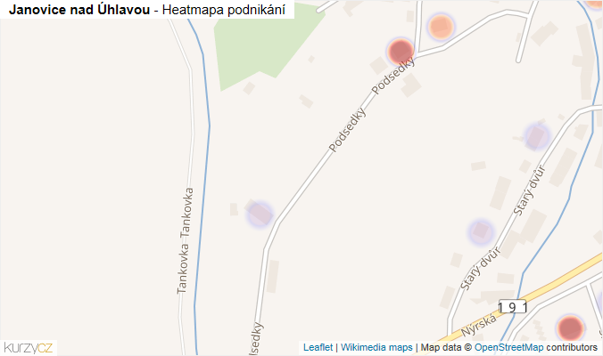 Mapa Janovice nad Úhlavou - Firmy v obci.