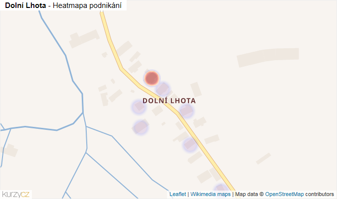 Mapa Dolní Lhota - Firmy v části obce.