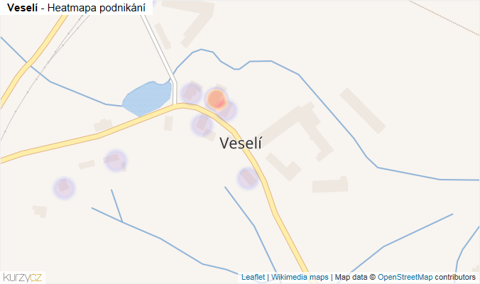 Mapa Veselí - Firmy v části obce.