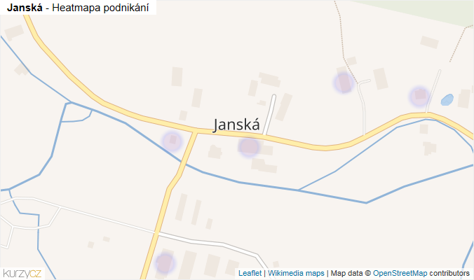 Mapa Janská - Firmy v části obce.