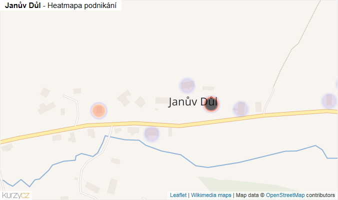 Mapa Janův Důl - Firmy v části obce.