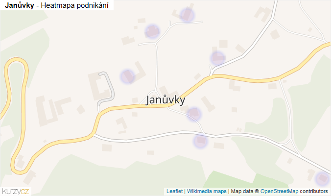 Mapa Janůvky - Firmy v části obce.
