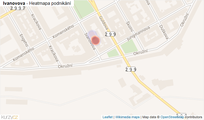 Mapa Ivanovova - Firmy v ulici.