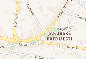 Jakubské Předměstí v obci Jaroměř - mapa části obce
