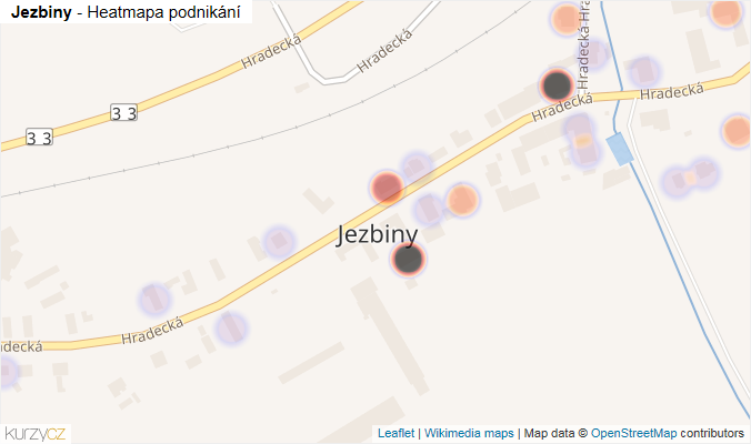 Mapa Jezbiny - Firmy v části obce.