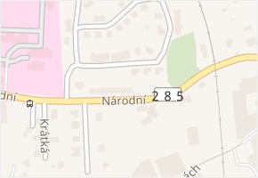 Národní v obci Jaroměř - mapa ulice