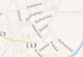 Ruská v obci Jaroměř - mapa ulice