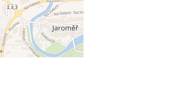 Sladovna v obci Jaroměř - mapa ulice