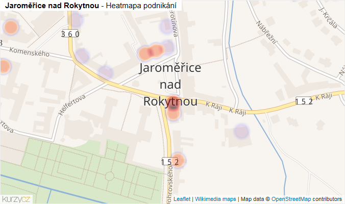 Mapa Jaroměřice nad Rokytnou - Firmy v části obce.