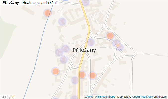 Mapa Příložany - Firmy v části obce.