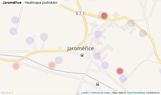 Mapa Jaroměřice - Firmy v části obce.
