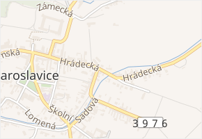 Hrádecká v obci Jaroslavice - mapa ulice