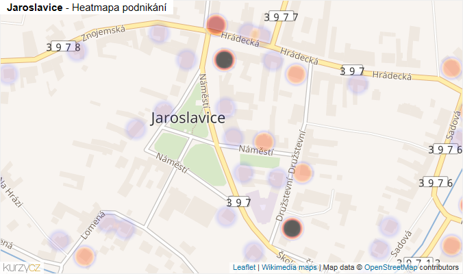 Mapa Jaroslavice - Firmy v části obce.