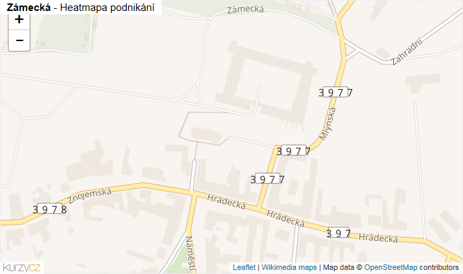 Mapa Zámecká - Firmy v ulici.
