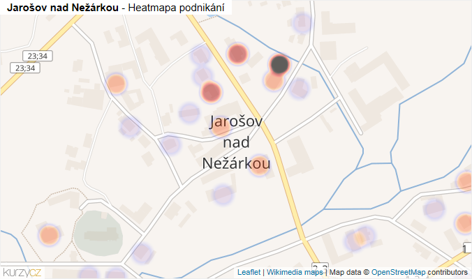 Mapa Jarošov nad Nežárkou - Firmy v části obce.