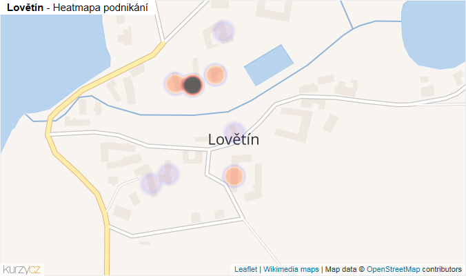 Mapa Lovětín - Firmy v části obce.