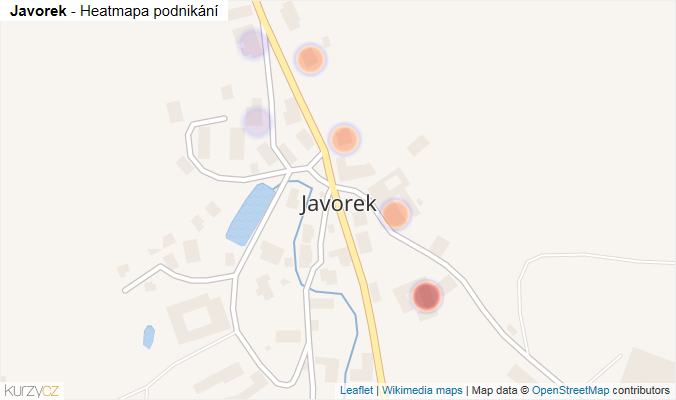 Mapa Javorek - Firmy v části obce.