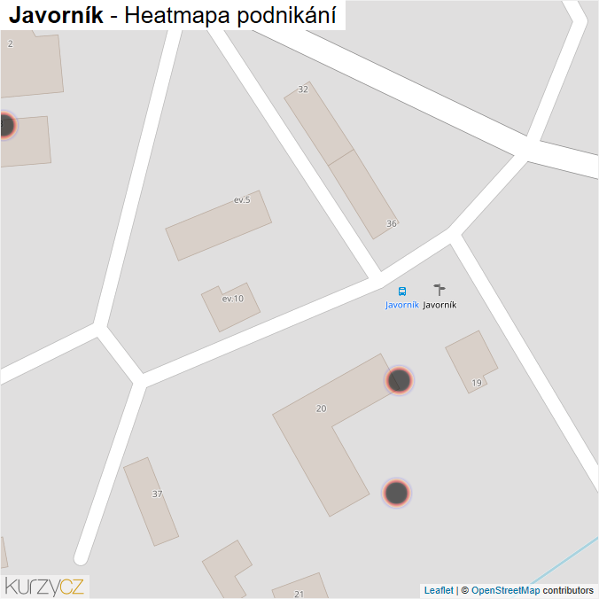 Mapa Javorník - Firmy v obci.