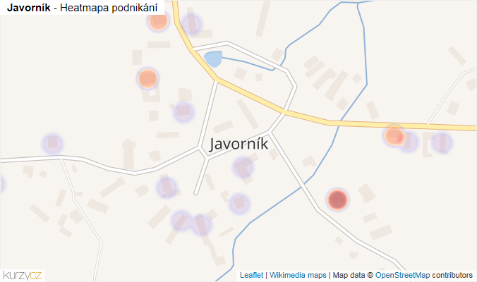Mapa Javorník - Firmy v části obce.