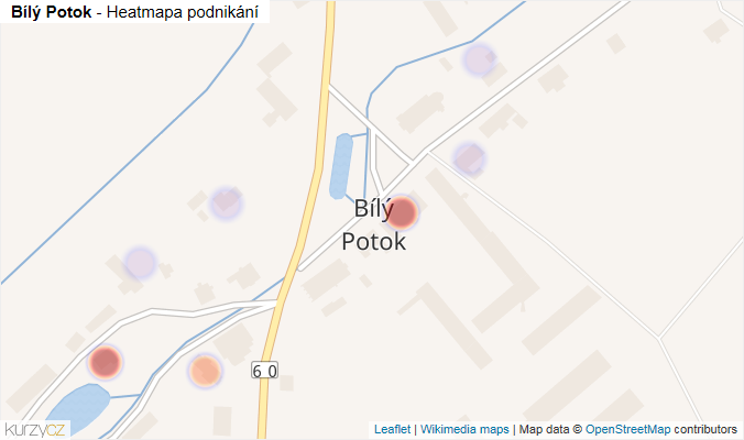 Mapa Bílý Potok - Firmy v části obce.