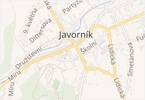 Polská v obci Javorník - mapa ulice