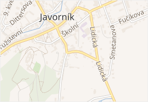 Puškinova v obci Javorník - mapa ulice