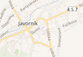 Školní v obci Javorník - mapa ulice