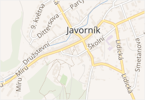 Zámek v obci Javorník - mapa ulice